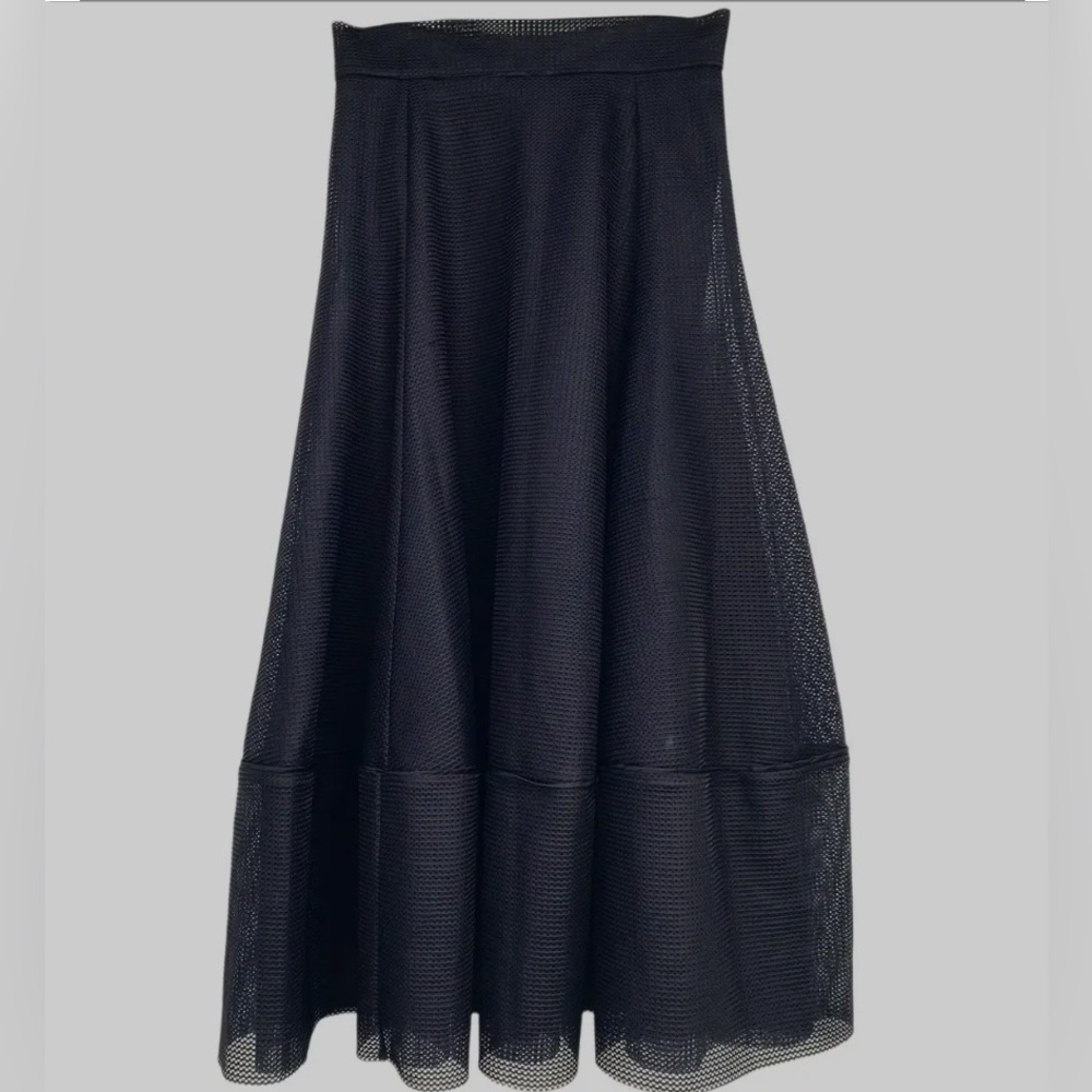 MAJE BLACK LACE MIDI SKIRT
